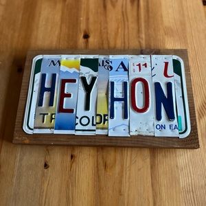 Vintage License Plate Sign